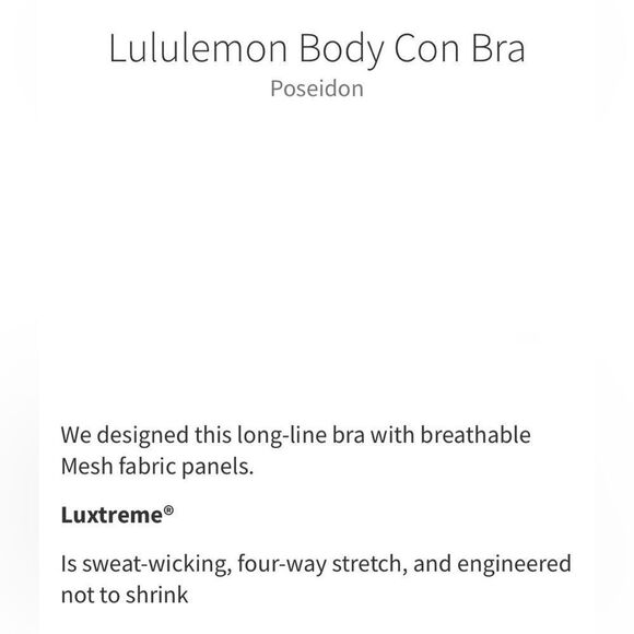 ..Lululemon Body Con Bra Poseidon - Picture 6 of 14
